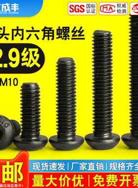 12.9级圆头内六角螺丝圆杯螺栓盘头元杯螺钉M1M2M3M4M5M6M8M10M16
