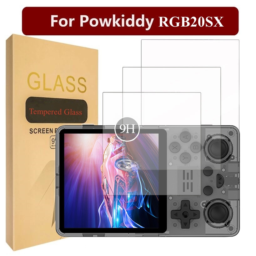 泡机堂RGB20SX游戏机保护膜Powkiddy RGB20SX掌机钢化膜9H高清膜