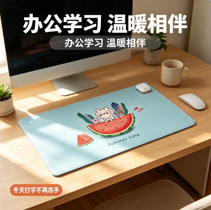 暖桌垫超大发热鼠标垫暖手暖垫电热加热学生用儿童防水办公室安全