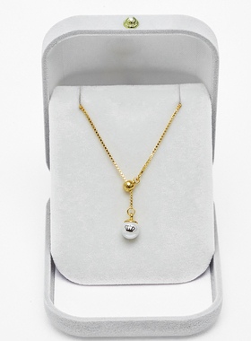 时尚风字母白色珍珠可调节项链