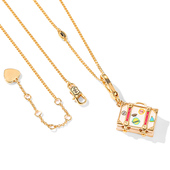 boshuolin 彩釉印花方形手提包可打开方牌吊坠项坠 juicy可爱时尚