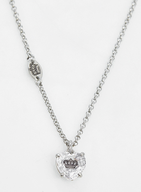 爱心水晶宝石锁骨项链