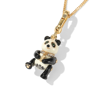 boshuolin 设计感镶钻立体熊猫可活动吊坠项坠挂饰 juicy可爱时尚