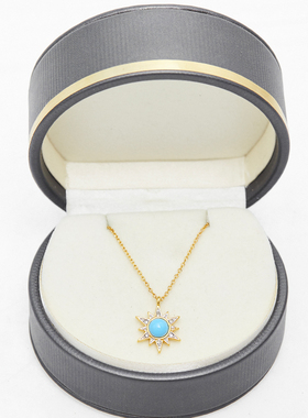 juicy时尚气质蓝玉石太阳花项链