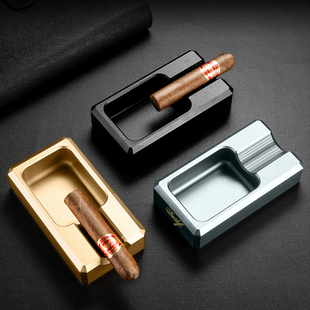 雪茄烟灰缸大口径烟槽专用铝单人家用便携个性创意金属灭烟器送礼