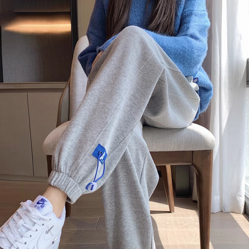 孕妇春秋冬季外穿小个子直筒束脚休闲裤宽松显瘦阔腿卫裤加绒加厚