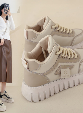 2025秋季新款ins韩版高帮小白鞋女厚底百搭休闲运动板鞋潮ZY12261