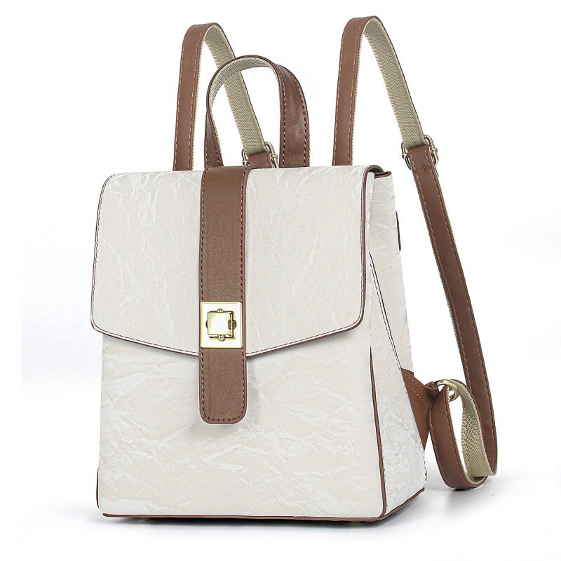 质感单肩实用纯色书包bag女新款女士双肩包背包两用大容量bags