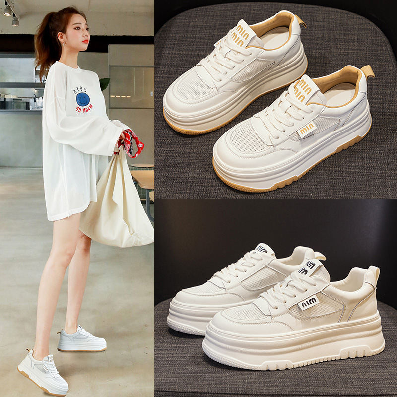 厚底内增高小白鞋女秋季2025新款百搭休闲松糕板鞋运动单鞋女鞋