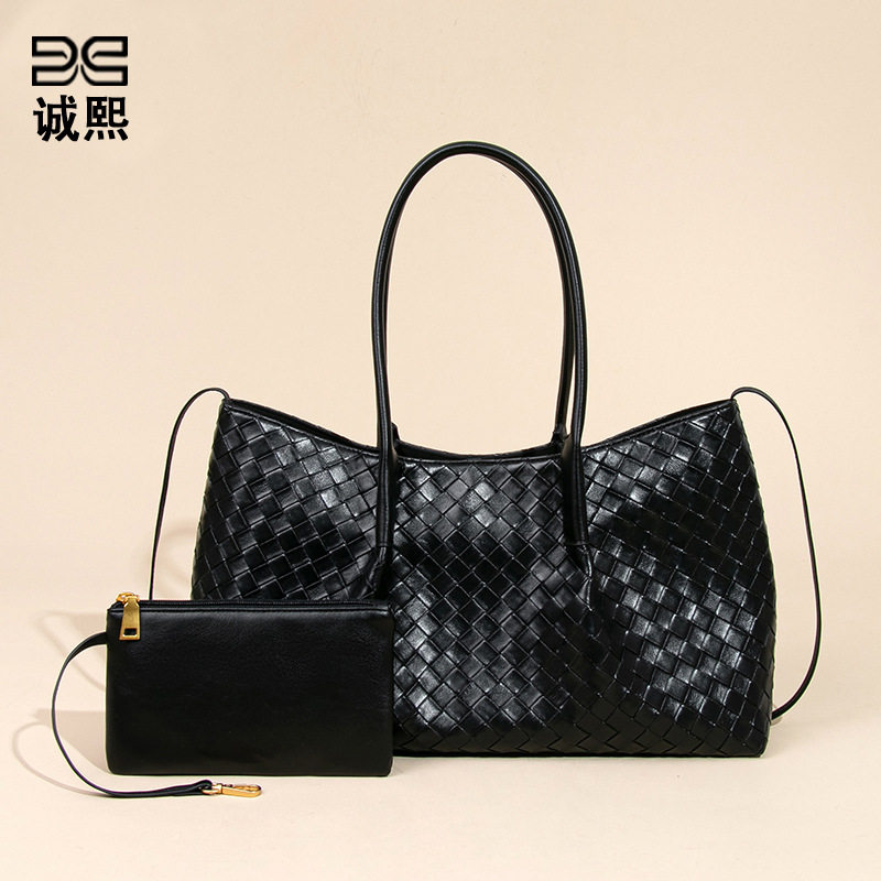 韩版2026新款大容量手提托特包女士百搭手工编织包单肩腋下子母包,箱包皮具/热销女包/男包,单肩包,淘宝优惠券,粉丝福利购,淘宝优惠卷