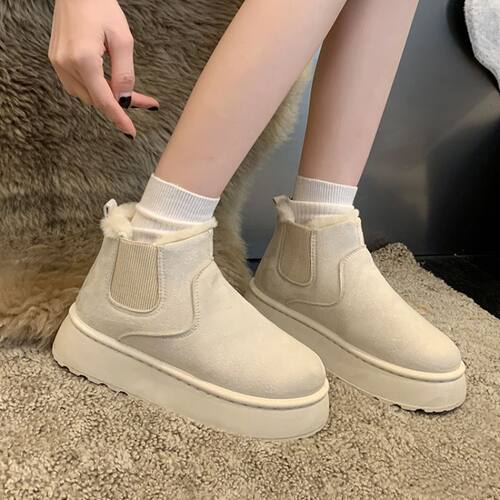 厚底雪地靴女款冬季2025新款加绒加厚保暖靴面包女鞋子东北大棉鞋