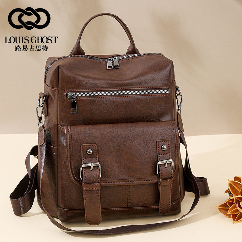 现货2025新款韩版复古女士双肩包时尚软皮流苏多功能旅行背包,箱包皮具/热销女包/男包,双肩背包,淘宝优惠券,粉丝福利购,淘宝优惠卷