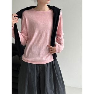 软糯羊毛针织衫 套头基础百搭长袖 打底衫 新款 T恤ss743 女秋季 鹿西
