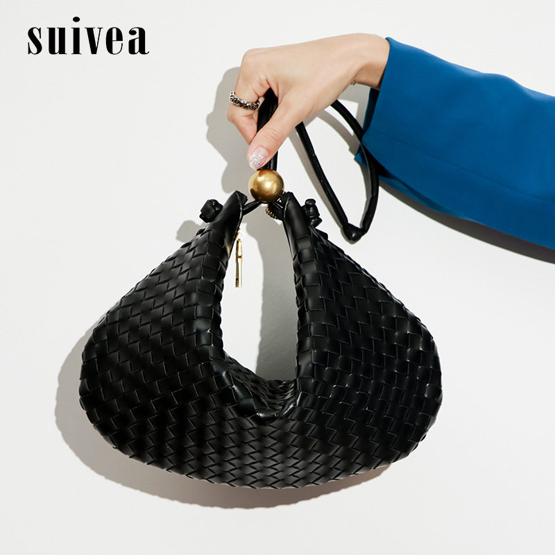 编织大容量包包女质感流行网红饺子包小众设计休闲百搭单肩腋下包,箱包皮具/热销女包/男包,单肩包,淘宝优惠券,粉丝福利购,淘宝优惠卷