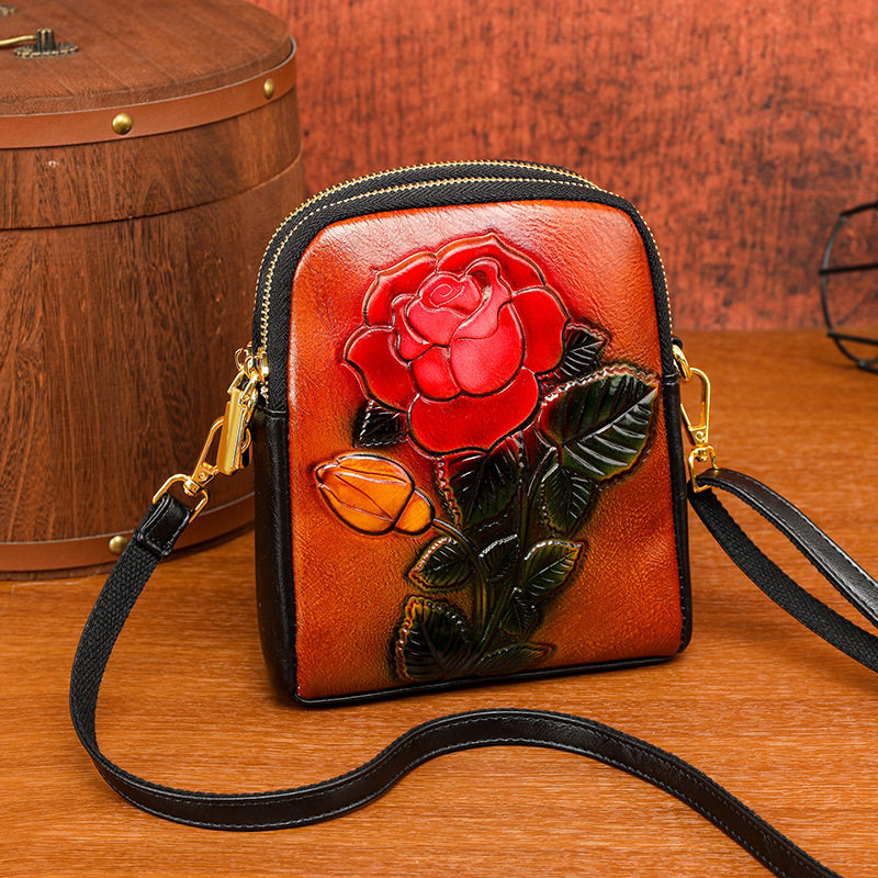 单肩包复古质感玫瑰花国风休闲斜挎包气质手机零钱通勤女士包包,箱包皮具/热销女包/男包,单肩包,淘宝优惠券,粉丝福利购,淘宝优惠卷