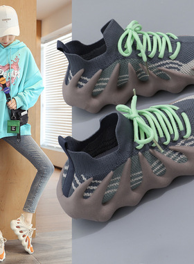 ins韩版飞织椰子鞋女20252秋季新款透气休闲健身运动跑步鞋子N456