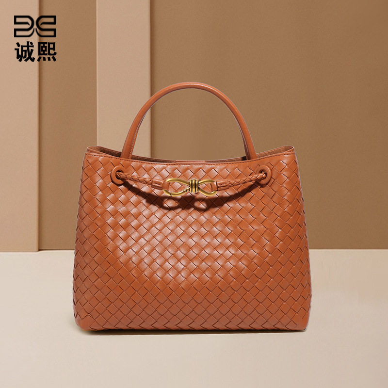 亚马逊新款金扣女包手工编织包通勤百搭手提包时尚休闲单肩斜挎包,箱包皮具/热销女包/男包,单肩包,淘宝优惠券,粉丝福利购,淘宝优惠卷