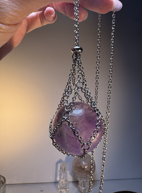 特大号水晶球网兜项链水晶项链