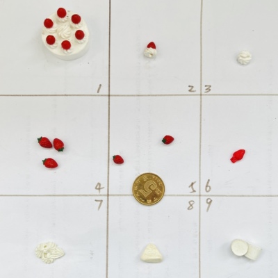 re-ment/mh早期绝版食玩散货草莓奶油蛋糕 蛋糕配件