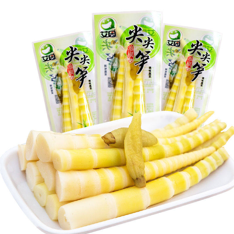艾园泡椒尖尖笋500g 泡椒味笋尖 爽脆竹笋 鲜笋嫩笋尖下饭零食品