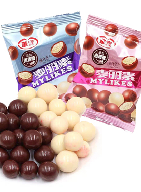 华宝纯真恋人麦丽素添加跳跳糖500g牛奶白巧克力代可可脂休闲零食