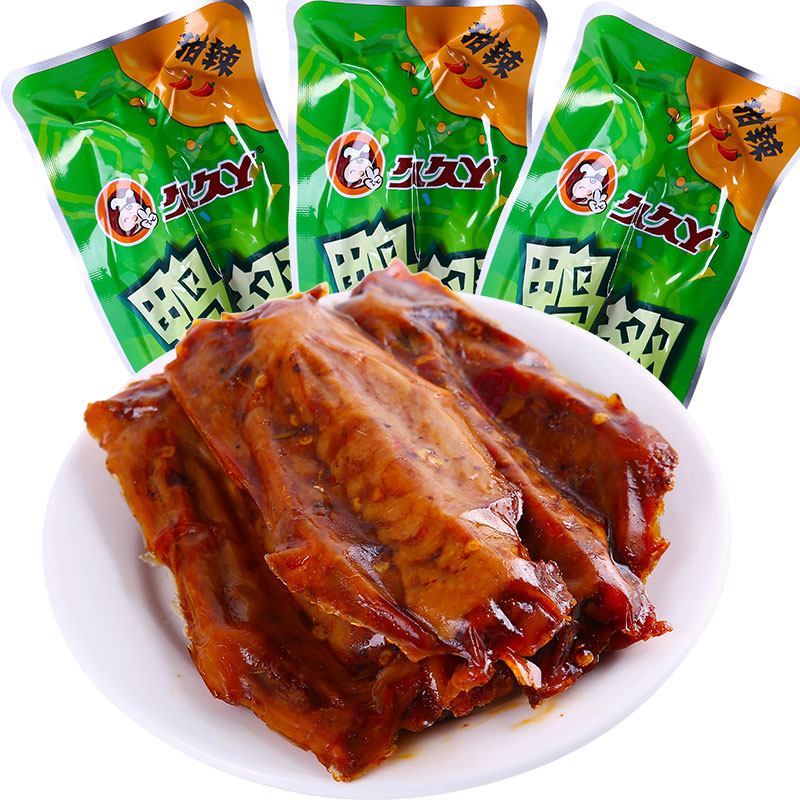 久久丫甜辣鸭翅500g鸭翅膀卤味鸭肉类熟食麻辣小吃特长休闲零食