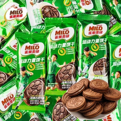 雀巢美禄运动力量饼干巧克力夹心饼干高钙富含铁维生素B2健身饼干