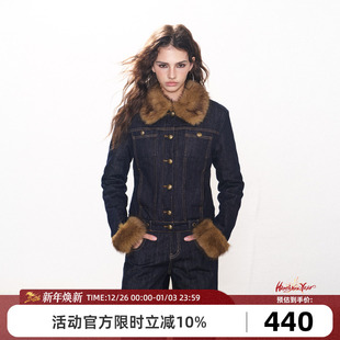 保暖夹克外套 外套女秋冬新款 Goosfir 原创设计小香风复古牛仔短款