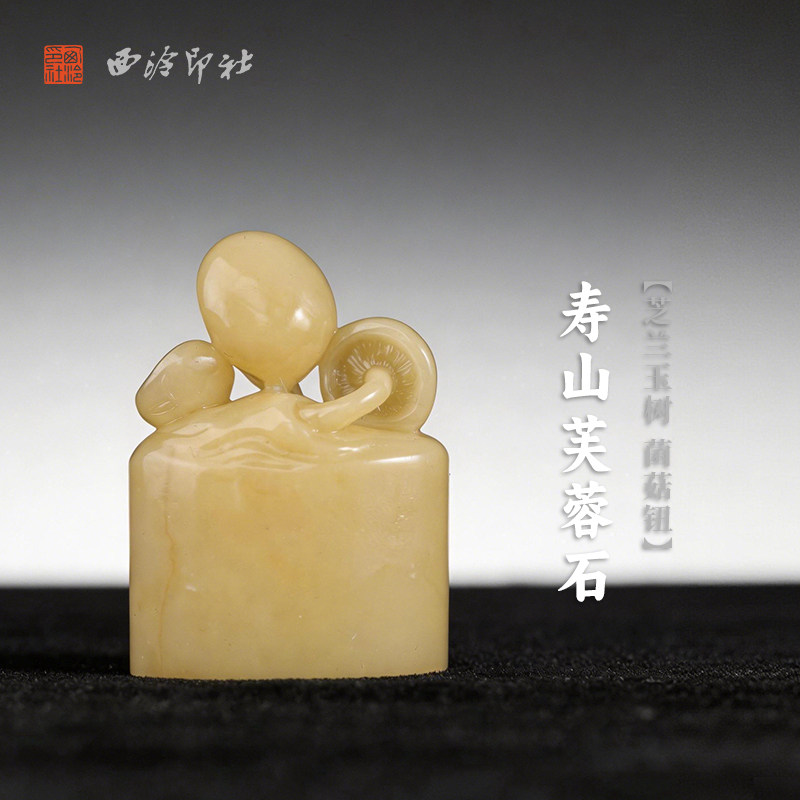西泠印社寿山芙蓉石芝兰玉树菌菇钮长方章印石书法国画藏书章手工篆刻印章精品石材印材姓名闲章定制刻字送礼