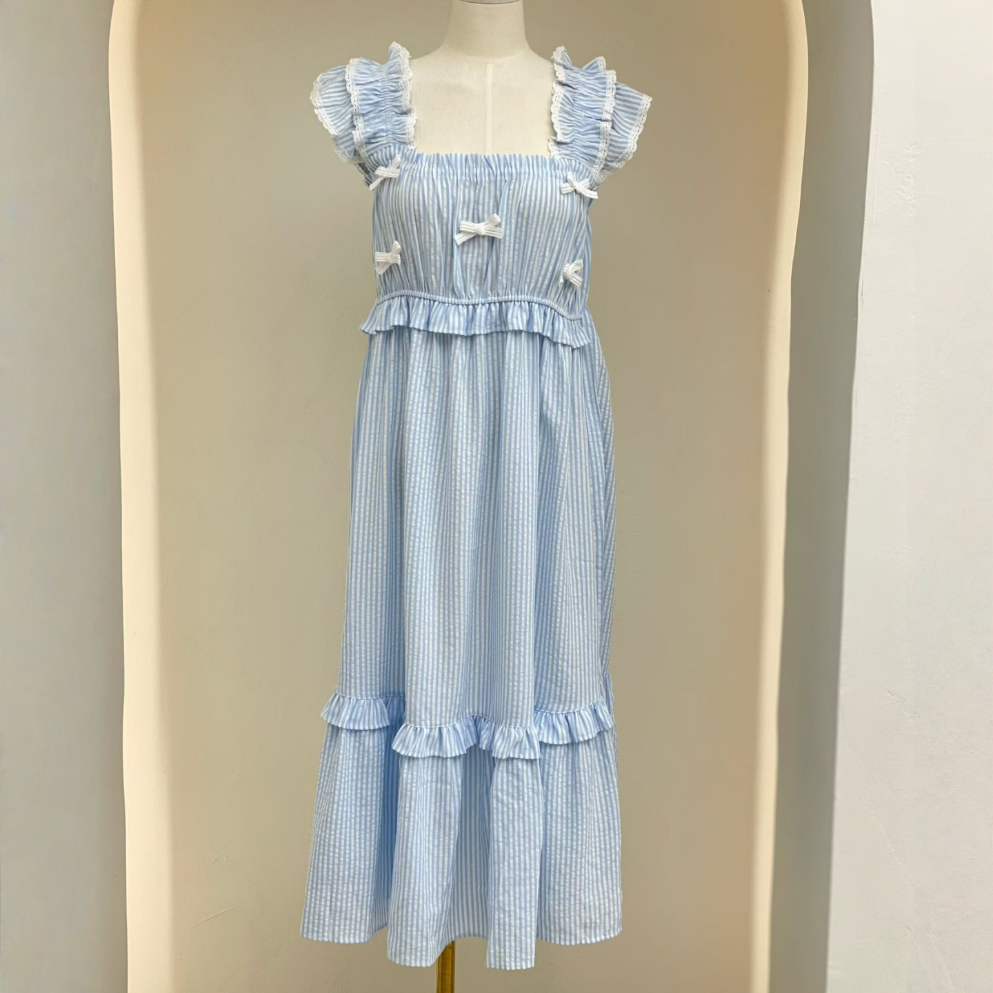 LUNALUZ韩国进口条纹情侣家居服