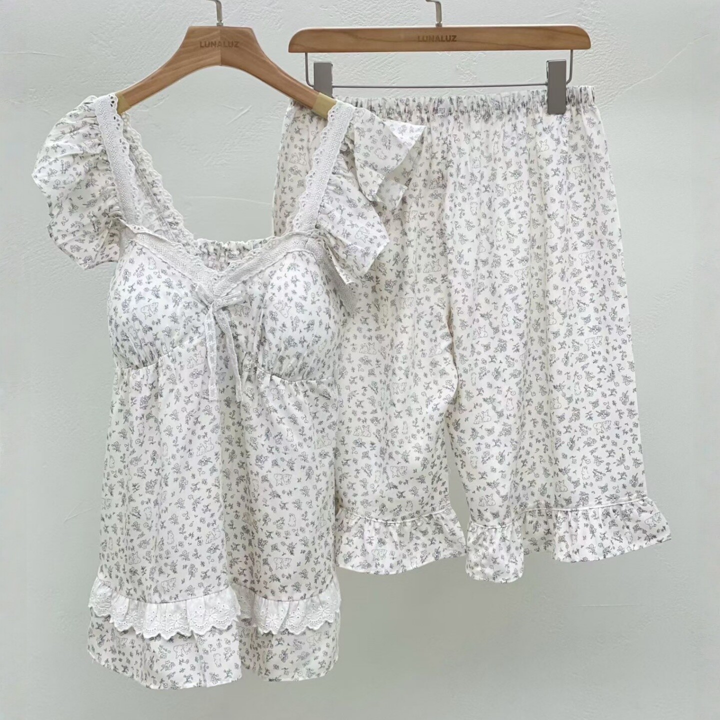LUNALUZ韩国进口情侣家居服睡裙