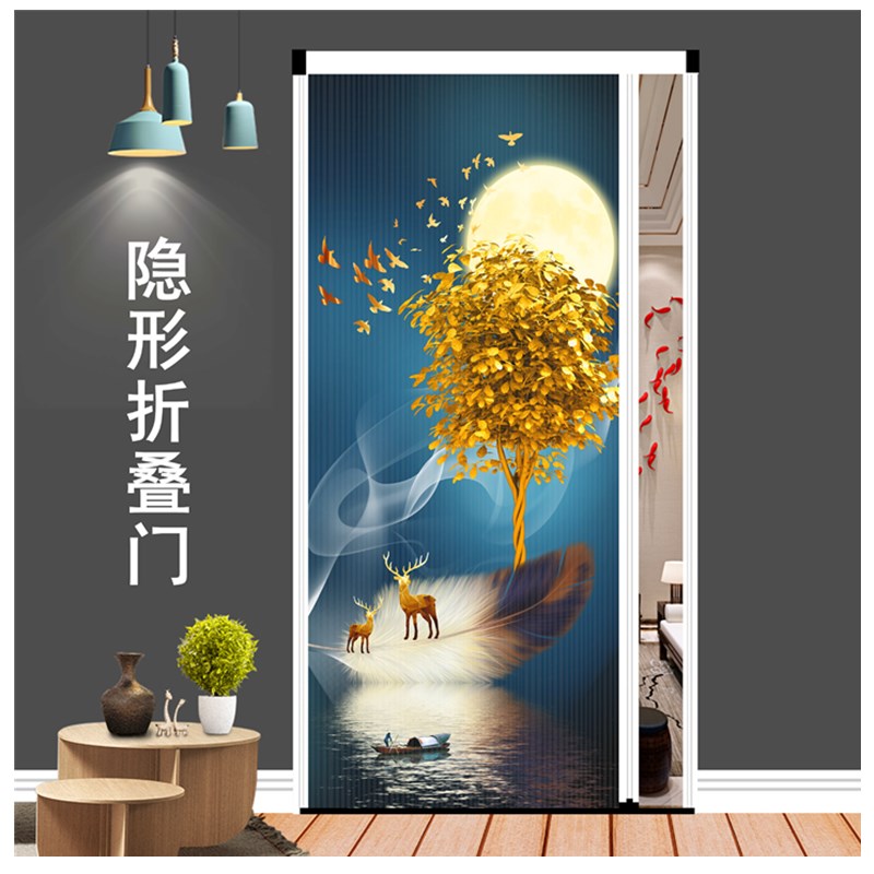 隐形客厅阳台折叠门金属衣柜门