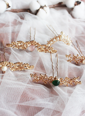 古风汉服发饰配饰发簪子仙女插梳顶簪发冠头饰品古装步摇盘发钗子