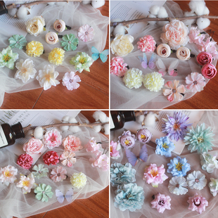 森系原创绢花发饰花朵汉服古风宋制头饰新娘发簪沙滩度假写真发夹