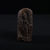 沉水文莱黑奇肉老料观音吊坠高58.3mm宽25.4mm厚12mm重12.4克