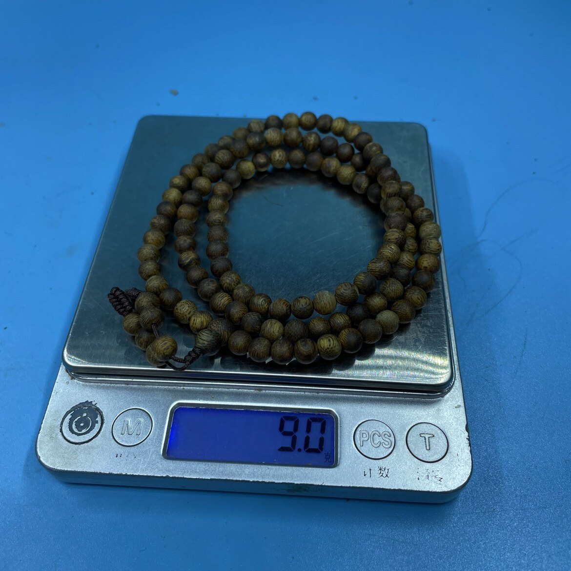 9.9 포인트 쉔 하이난 바이 키난 천연 정통 침향 부처님 비즈 팔찌 표준 6MM 무게 약 9G 108개