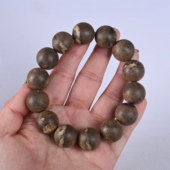 9分沉正区 菩萨奇 沉香佛珠手串16MM14颗重30.6克清凉蜜甜花香