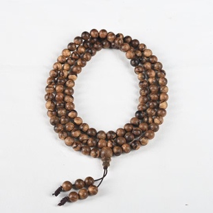越南芽庄淳化红土老料天然沉香佛珠6MM108颗重15.5克清凉药香淳化