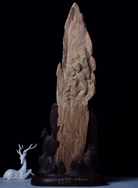 【仙女散花】常安香艺马泥涝沉香雕刻艺术品收藏老料沉香摆件