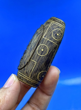 沉水文莱树心油精品天珠【六字真言】沉香挂件重15.4克清凉兰花香