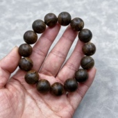 沉水收藏级柬埔寨天然沉香佛珠手串14.3MM重25克花蜜香颗颗保真