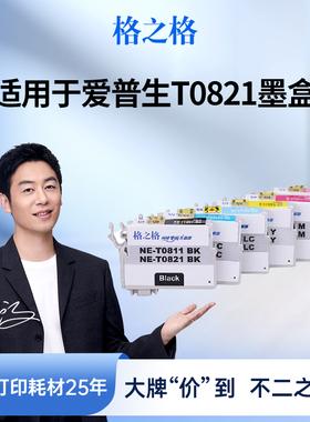 格之格T0821墨盒 适用于爱普生R270 R290 R390 RX590 RX610 690 82N喷墨打印墨盒