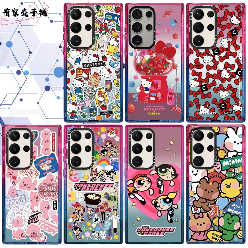 CASE Hellokitty 手机壳亚克力棉花糖磁吸magsafe适用于三星S24ultra/S24/S24+/S23ultra防摔保护壳可爱卡通