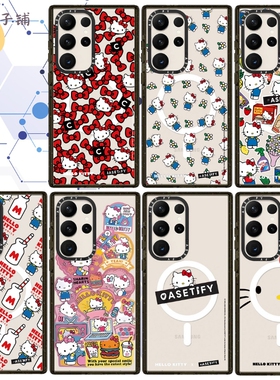 Hellokitty猫手机壳亚克力Magsafe磁吸适用于三星S25ultra/S25/S24/S23ultra防摔保护壳可爱卡通高级创意