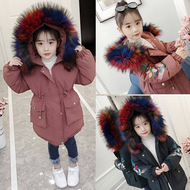 Girls cotton 2019 new pattern Korean Edition winter Mid length version coat children thickening Cotton Western style cotton-padded jacket Winter clothesin the Children/Baby/Family fitted , Cotton-padded jacket/Padded  category - from Buy2taobao.com to provide professional Taobao agent buy service