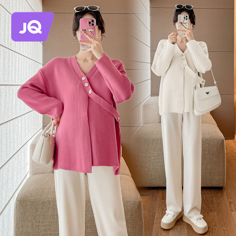 婧麒孕妇秋装套装2023新款针织毛衣长裤两件套洋气时髦秋冬上衣潮