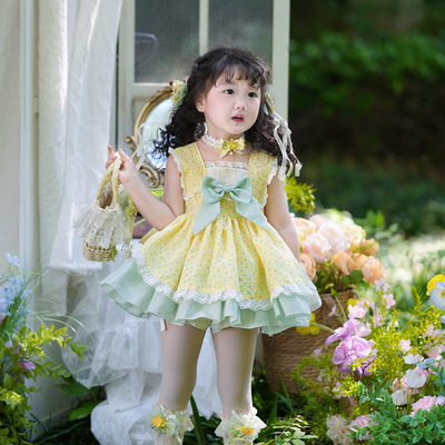 柠檬海盐女童连衣裙2025夏季新款