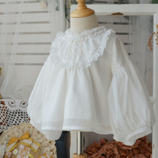 粗腿女童春秋圆领雪纺纯色长袖仙气飘飘韩版衬衫内搭打底衫上衣