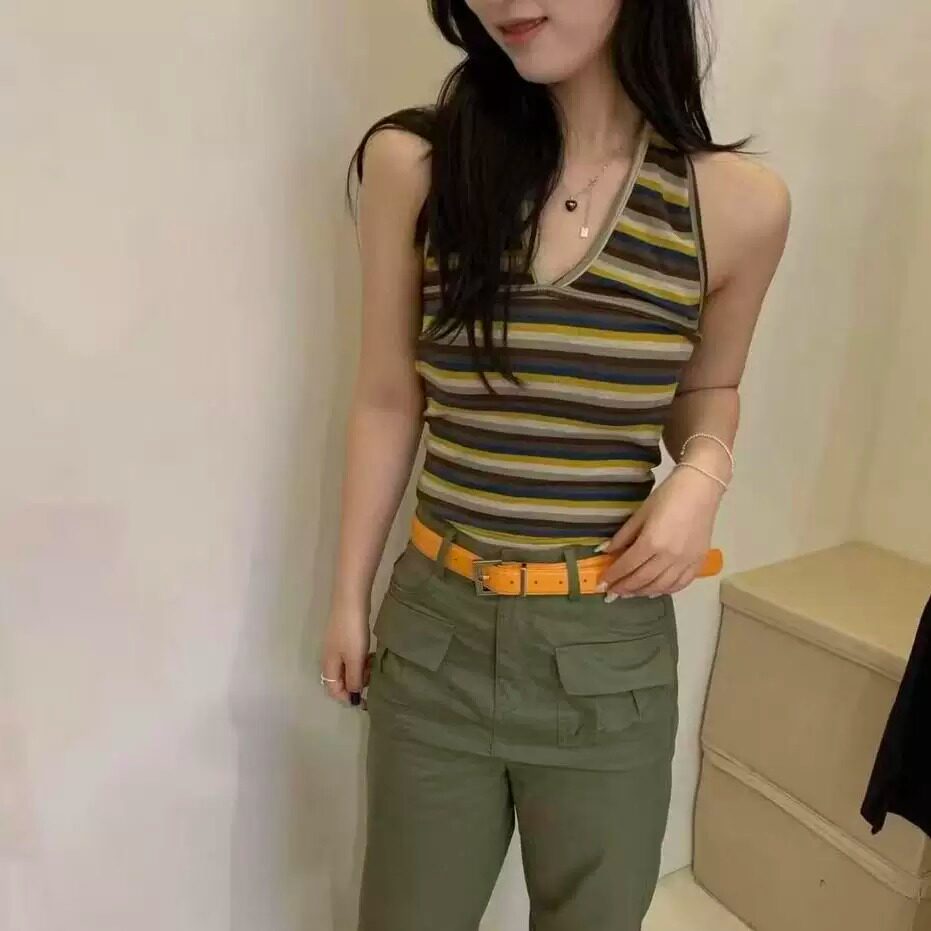 东大门夏季条纹显瘦吊带背心