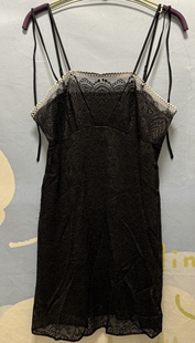 伊维斯10310149黑色蕾丝美背吊带睡裙卧室私密舒适睡衣专柜正品